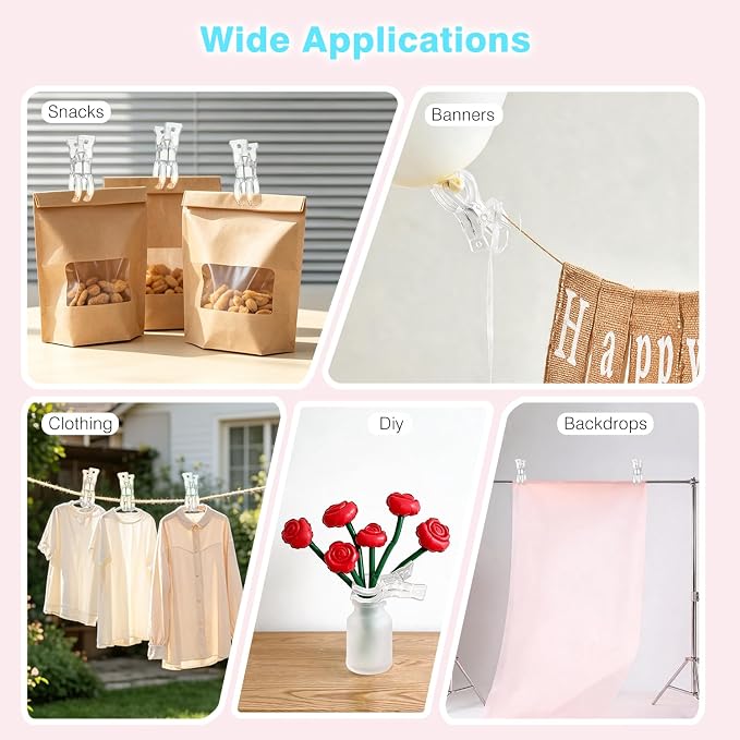 12 PCS Clear Spring Clamps - Image 4