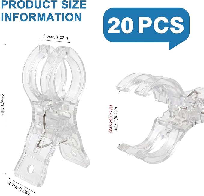 Putros 20 Pack Balloon Arch Clips 3.5 Inch Clear Spring Clamps - Image 2