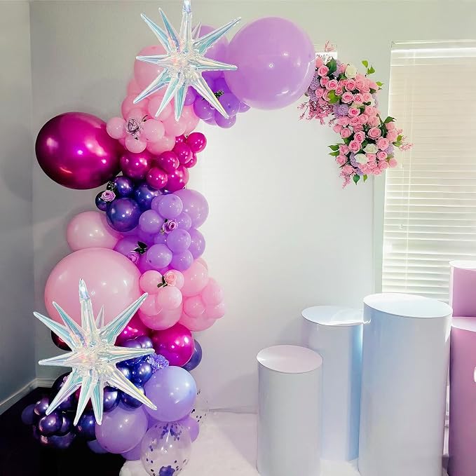 Pink Purple Blue Balloons, 12inch Metallic Hot Pink Purple Blue Balloons - Image 7