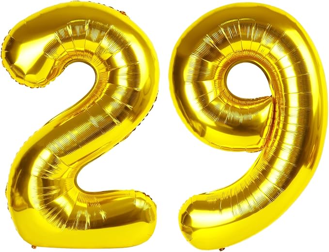 29 Balloon - Gold Birthday Number Balloons, 40 Inch Decorations Men Women | by ALPHADELTAPI