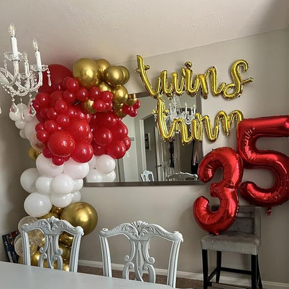 Red White Gold Balloon, 60 Pack 12 Inch Red Gold Balloon - Image 6