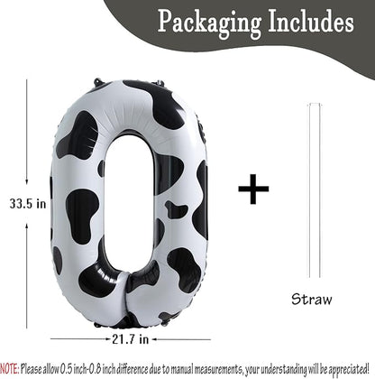 Cow Print Number 0 Balloon, Large 40 Inch Cow Number Birthday Balloons | Helium - Image 4