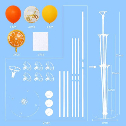 Little Cutie Balloon Stand for Table Centerpiece 2 Sets, 2 Huge Orange Fruit - Image 3