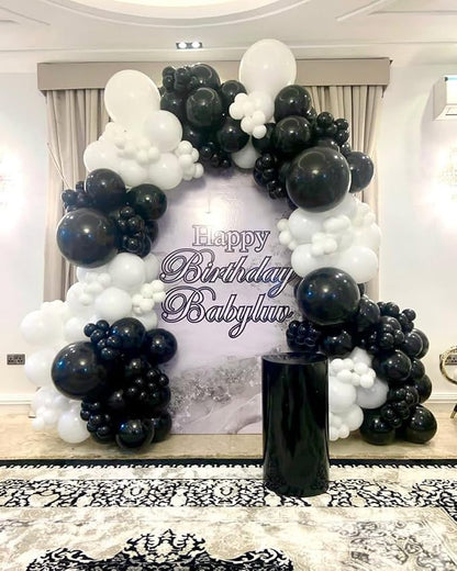 153Pcs Black and White Balloons Garland Arch Kit - Image 6