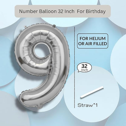 Green Number Balloon 9 Mylar Foil Balloons 32 inch - Image 8