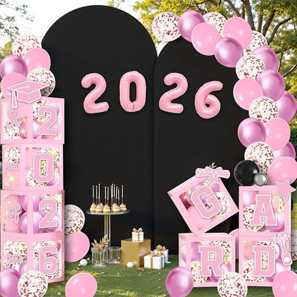 2026 Graduation Balloon Boxes Decorations – Clear Balloon Box Stack - Image 4