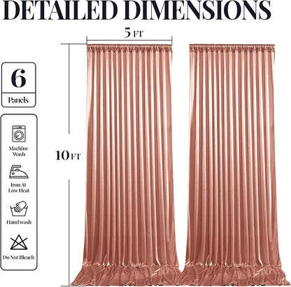 30x10ft Rose Gold Glitter Backdrop Curtain - Image 9