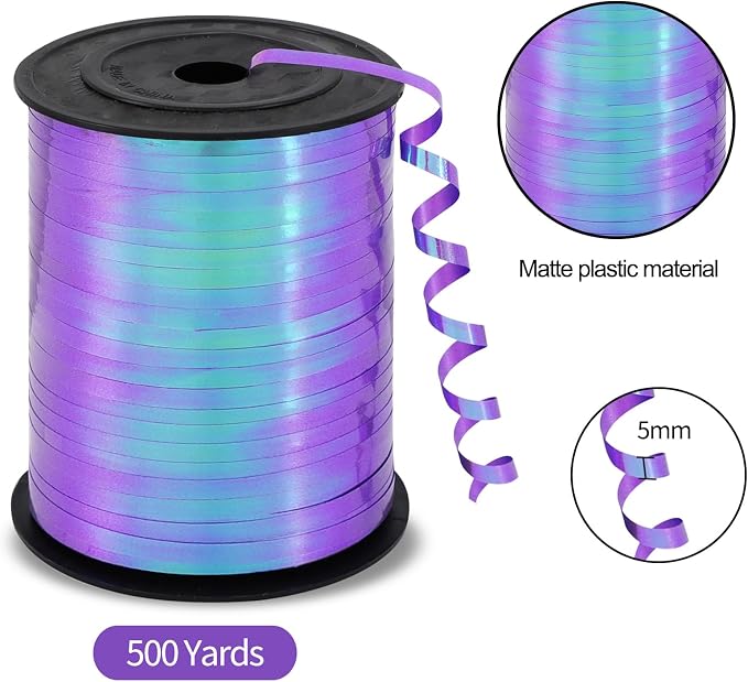 TONIFUL 500 Yards Iridescent Purple Curling Ribbon Balloon String | Iridescent - Image 2
