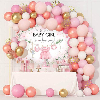 Mocsicka 7x5ft Pink Baby Shower Backdrop - Image 4