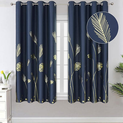 Blackout Window Curtains Gold Leaf and Wheat Print Grommet Blackout Curtains by ESTELARTEXTILER
