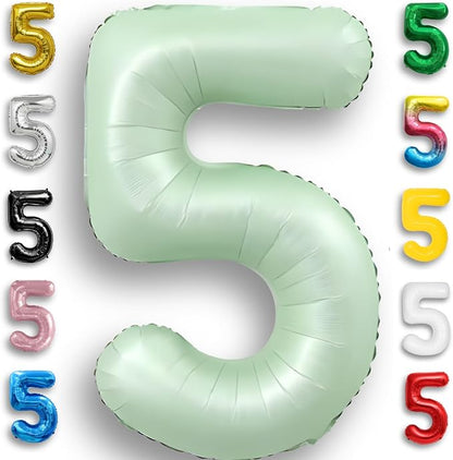 Green Number Balloon 5 Mylar Foil Balloons 32 inch by Unknown