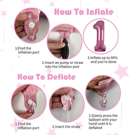 Pink Number 5 Balloon 40 Inch, DIY Fashion Girl Stickers Custom Balloon | Hot - Image 7