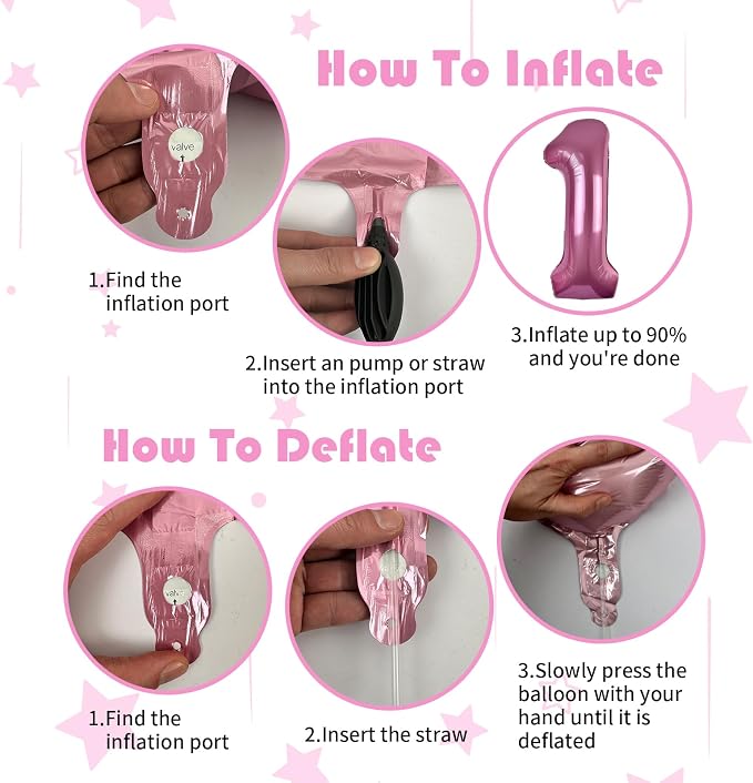 Pink Number 4 Balloon 40 Inch, DIY Fashion Girl Stickers Custom Balloon | Hot - Image 7