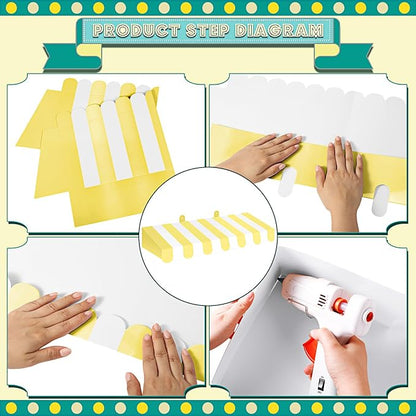 Boao 4 Pack Cardboard Awning Decoration 3D Stripe Yellow and White Awning - Image 3
