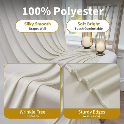 30×12ft Wrinkle Free Beige Backdrop Curtain - Image 2
