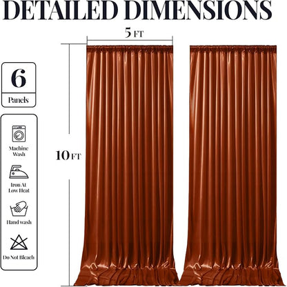 30x10ft Terracotta Glitter Backdrop Curtain - Image 9