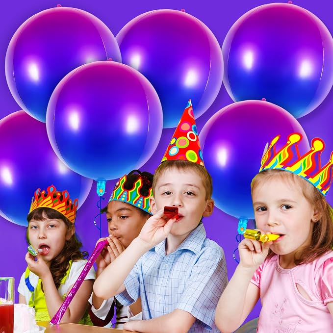 Metallic Gradient Purple Balloons, 22 Inch Large Sphere Round Balloons - Image 6