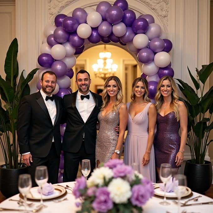 412Pcs Purple Balloon Garland Arch Kit, 18 12 10 5 Inch Different Size Lavender - Image 5