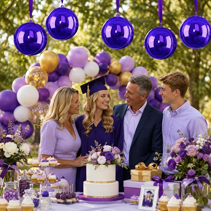 22 Inch Purple Foil Balloons, Big Round Foil Balloon - Image 4