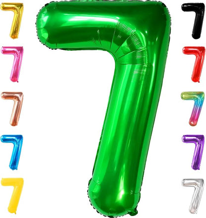 KatchOn Dark Green Number 7 Balloon 40 Inch, 7th Birthday Balloon | Happy by KatchOn