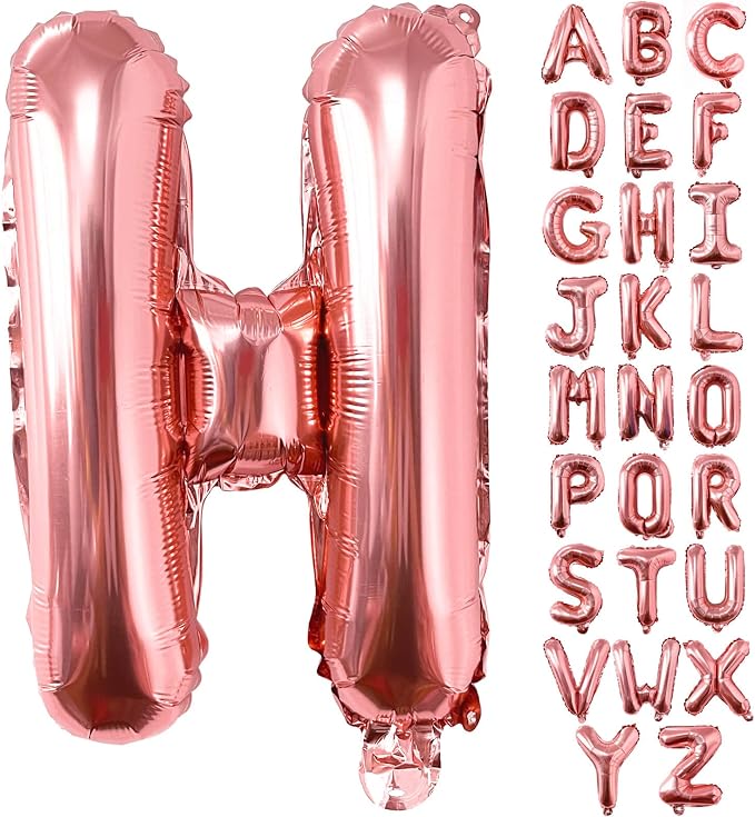 Lovoir 40 Inch Large Rose Gold Letter H Balloons Big Size Jumbo Mylar Foil by Lovoir