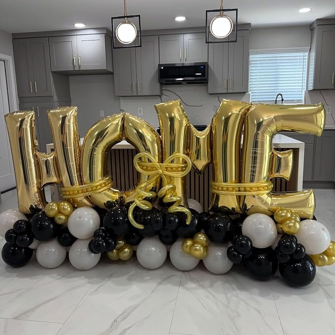 Gold HOME Balloons 40 Inch, Large HOME Letter Banner - Image 8
