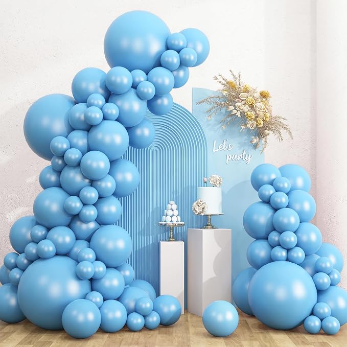 RUBFAC 135pcs Light Blue Balloons Different Sizes 18 12 10 5 Inch by RUBFAC