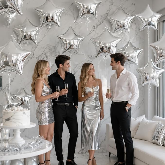 Silver Star Foil Balloons - Image 4