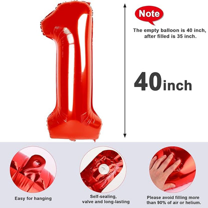 16 Balloon Number 40 Inch Red Balloons - Image 5