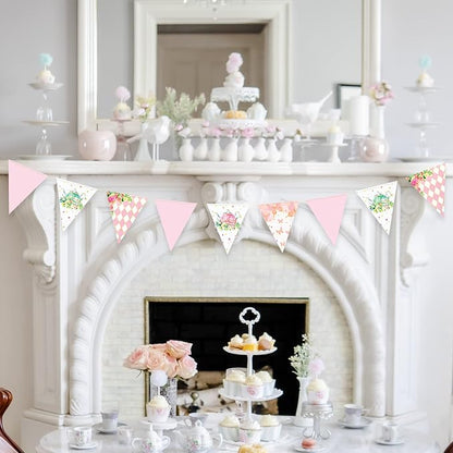 Spring Tea Party Decorations Pink and Gold Floral Flower Butterfly Teapot - Image 6