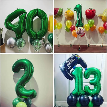 Number 10 Dark Green Balloons 40 Inch Giant Green 10 Numer Foil Helium Balloons - Image 4