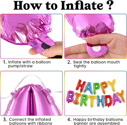Happy Birthday Balloons Banner, Foil Balloon Personalized Name Letters Balloons - Image 7