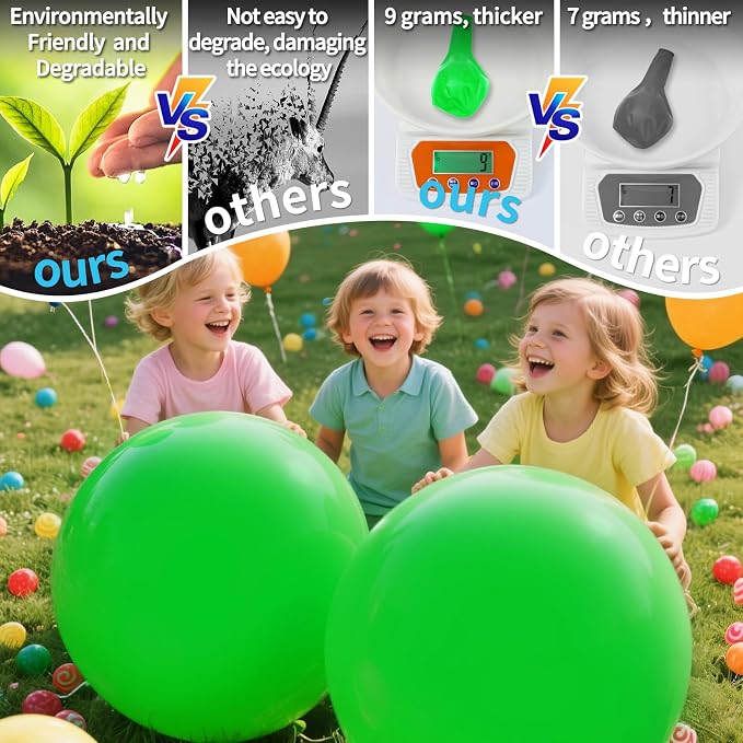32 Pack 18 Inch Light Green Latex Balloons - Image 3