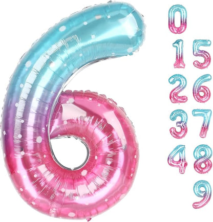Number 6 Balloon 40 Inch for 6 16 Birthday Decorations, by Mluchee