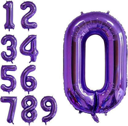 40 Inch Jumbo Purple Number 0 Balloon Giant Balloons Prom Balloons Helium Foil by RBWZQQY