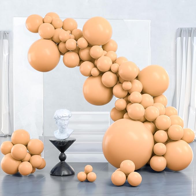PartyWoo Nude Balloons 127pcs Apricot Fall Color 36 18 12 10 5 Inch | 36 18 12 by PartyWoo