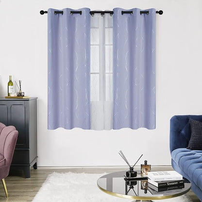 Deconovo Living Room Curtains 63 Inches Long, Thermal Insulated, Room Darkening - Image 2