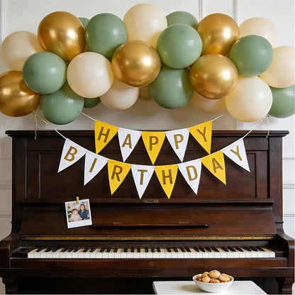 Sage Green Gold Balloons 50 Pcs 12 Inch | Boho Jungle Safari Baby Shower - Image 3