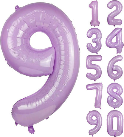 40" Macaron Purple Number 9 Balloons Helium Foil Mylar Balloon Digit 9 | by Exquisitehighqualitypartydecorationstomeetyoureveryneed%EF%BC%81
