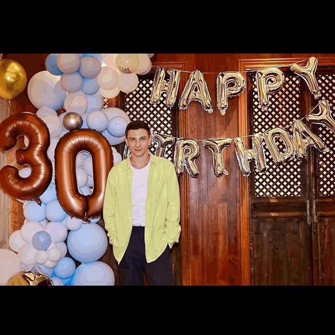 1 Balloon - Brown Birthday Number Balloons, 40 Inch Decorations Men Women | - Image 4