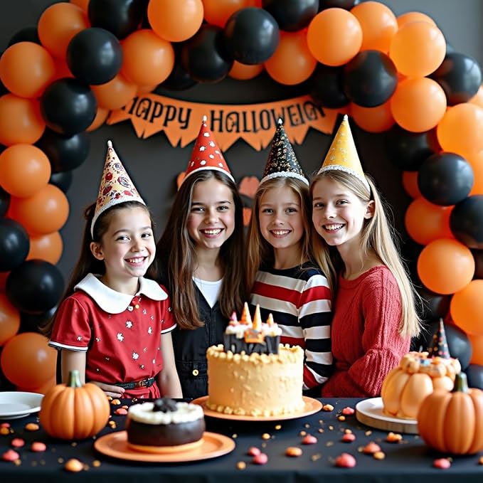Black and Orange Balloons Garland Arch Kit - Image 5