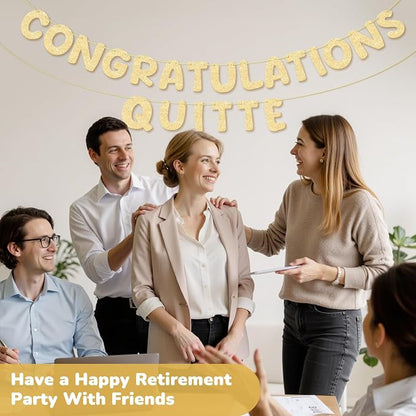GAGAKU Pre Strung Congratulations Quitter Glitter Banner Funny Retirement - Image 6