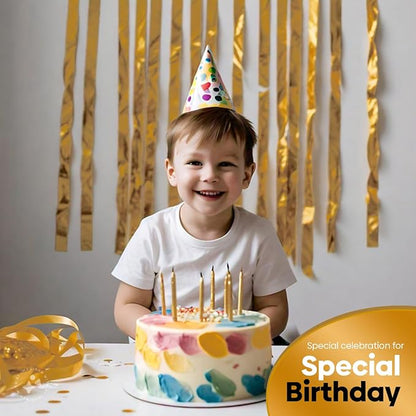 6 Gold Streamers, 492ft Pack of Crepe Paper Party Decorations | Each roll is 82 - Image 6
