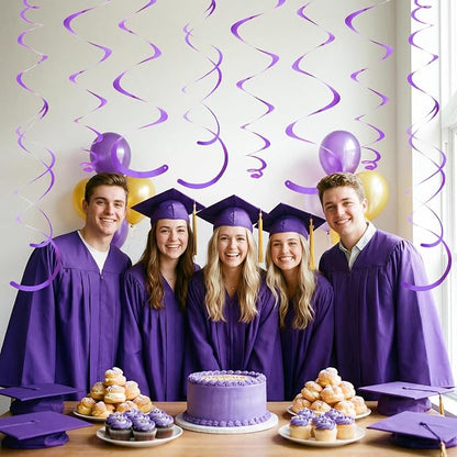 24 PCS Purple Hanging Swirl, Sparkle Ceiling Hanging Decorations, Plastic - Image 7
