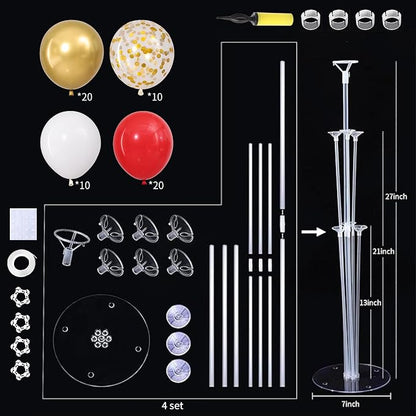 Red and Gold White Balloons Table Centerpieces Stand Kit - Image 3