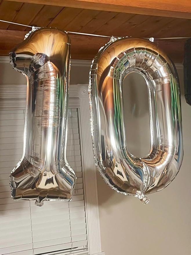 Large Number Balloons 40 Inch Silver 8 Balloon - Image 3