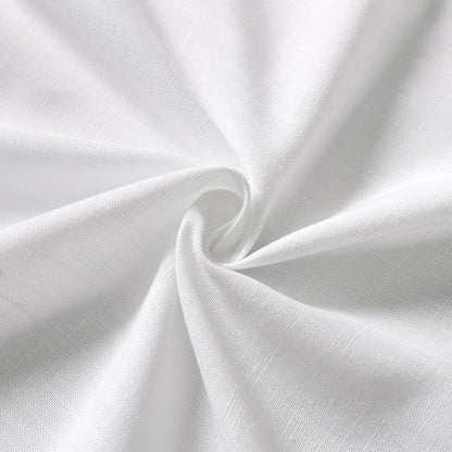 White Cafe Curtains 45 Inch Length Set 2 Panel Back Tab Pocket Semi Sheer Short - Image 6