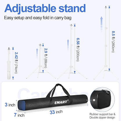 EMART Backdrop Stand 10x8.5ft Photo Studio Adjustable Background Stand Support - Image 3