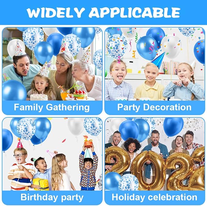 Ainiv 15PCS Blue Balloons, 12inch Thicken Party Balloons - Image 3