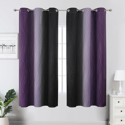 Purple and Black Ombre Blackout Curtains - Image 2